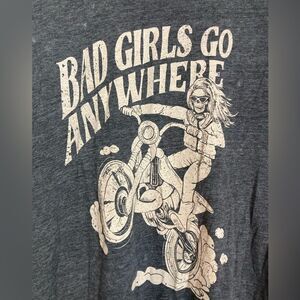 Torrid Biker Graphic T w/ cool woman skeleton on motorcycle